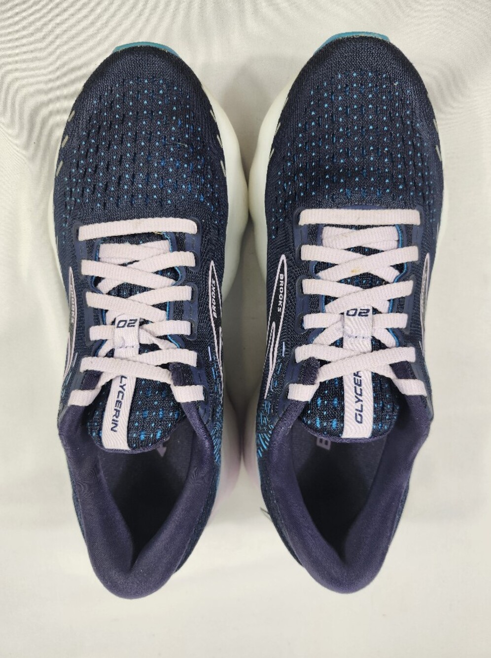 Brooks Glycerin 20 Women’s 7 M Navy and Light Pink Running Shoes - Picture 6 of 9